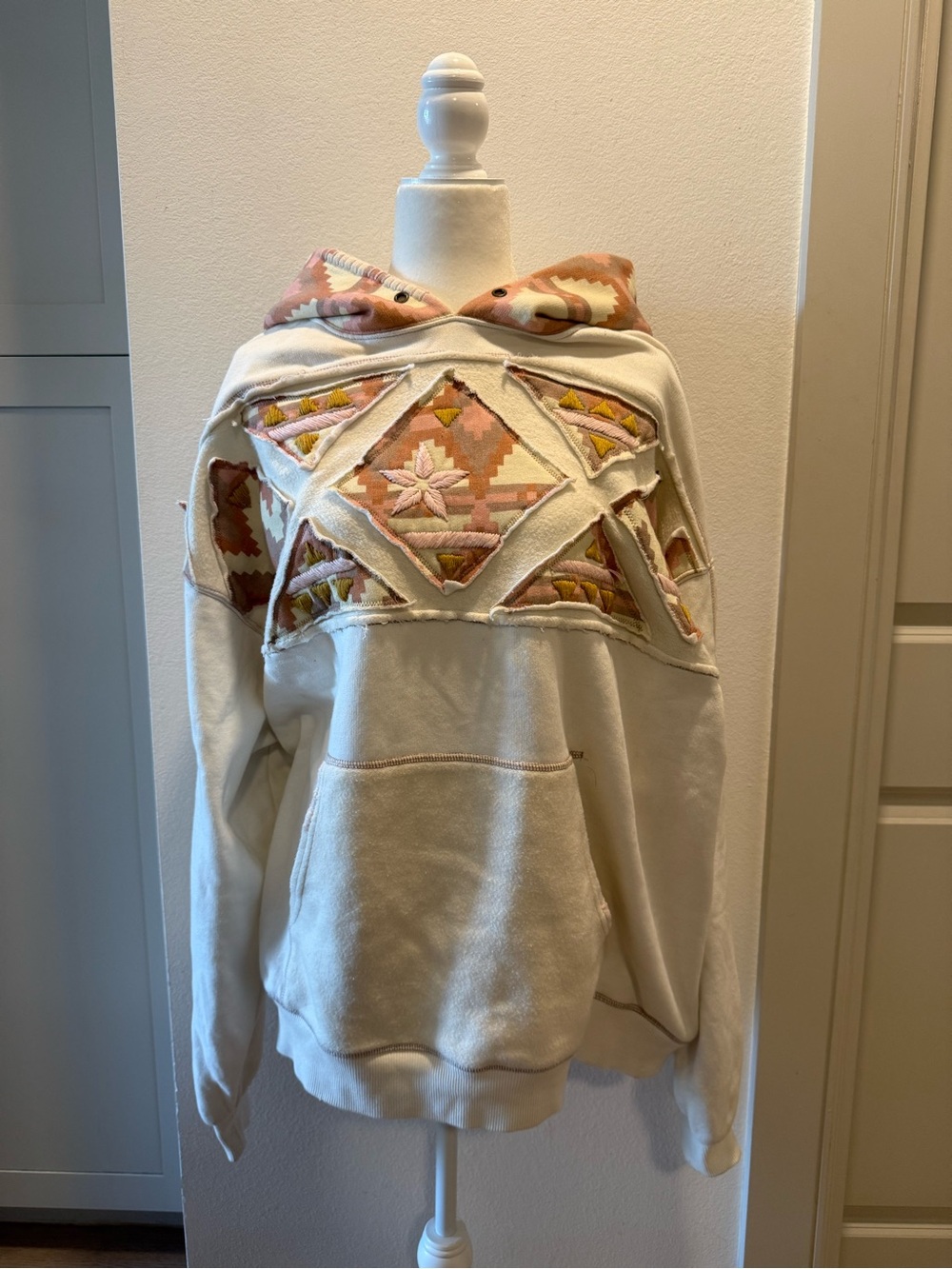 Free People We The Free Embroidered Patchwork Hoodie L